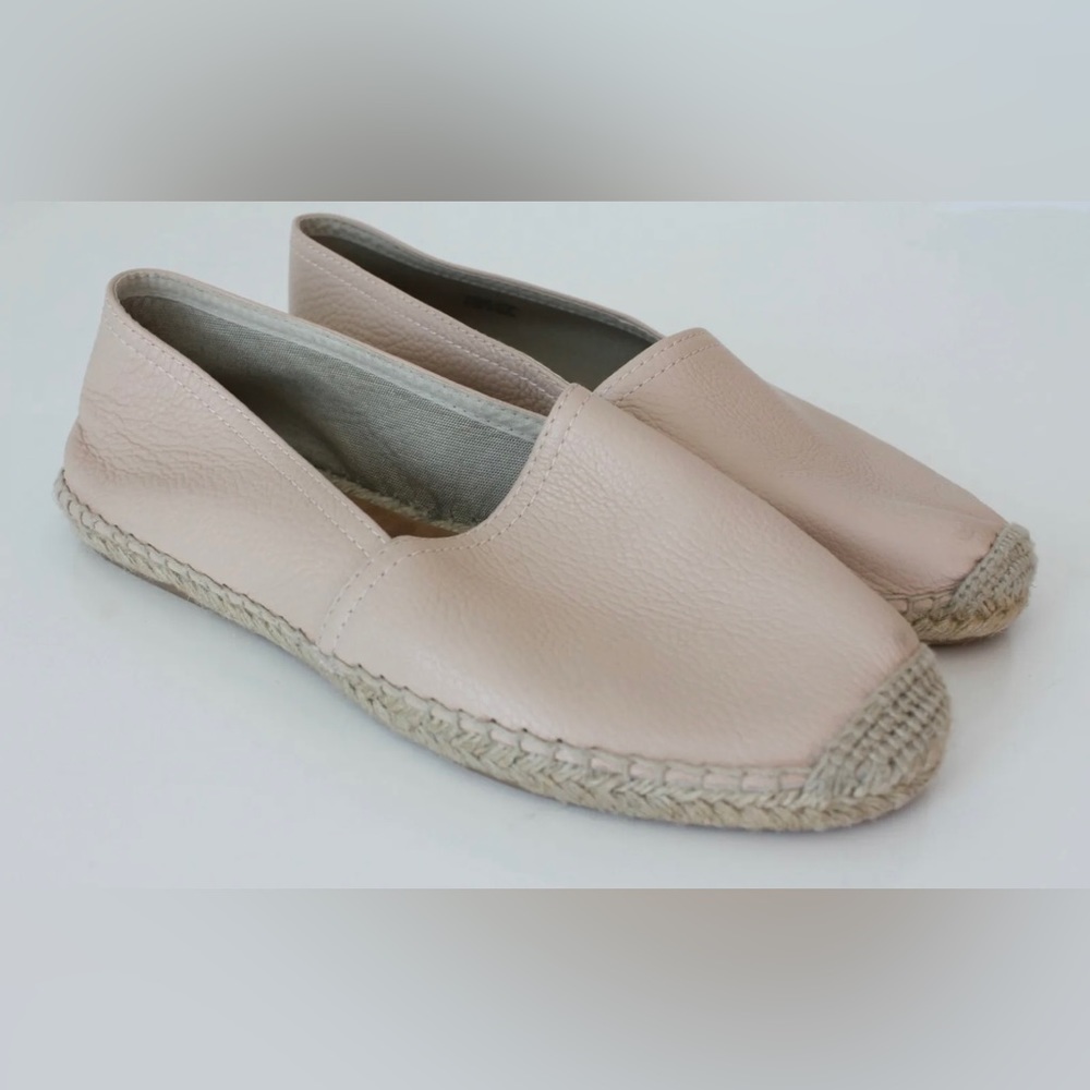 Anthropologie Maypol Pink Cream Leather Espadrilles. Handmade In Spain. Size 37